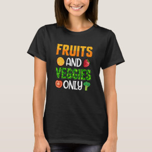 Camiseta Fruta e Veggies apenas Vegan Vegan dizendo