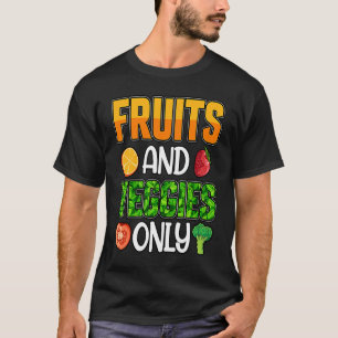 Camiseta Fruta e Veggies apenas Vegan Vegan dizendo