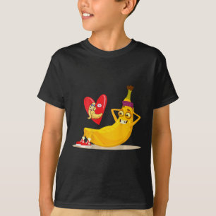 Camiseta Fruta Engraçada Banana Fazendo Arte Bêbada Sentada