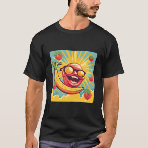Camiseta Fruta Engraçada De Banana Brilhando No Dia Das Bru