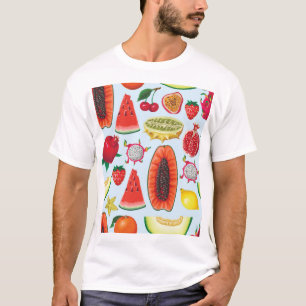 Camiseta Fruta Exótica: Trendy Impressão Invisível.