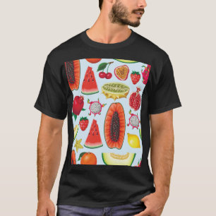 Camiseta Fruta Exótica: Trendy Impressão Invisível.