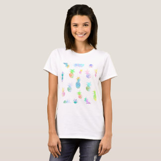 Camiseta Fruta feliz tropical dos abacaxis do t-shirt dos