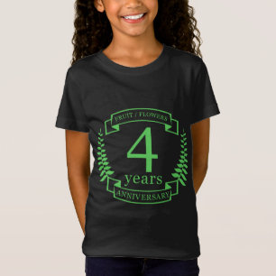 Camiseta Fruta Flores 4 Anos Aniversário de Casamento