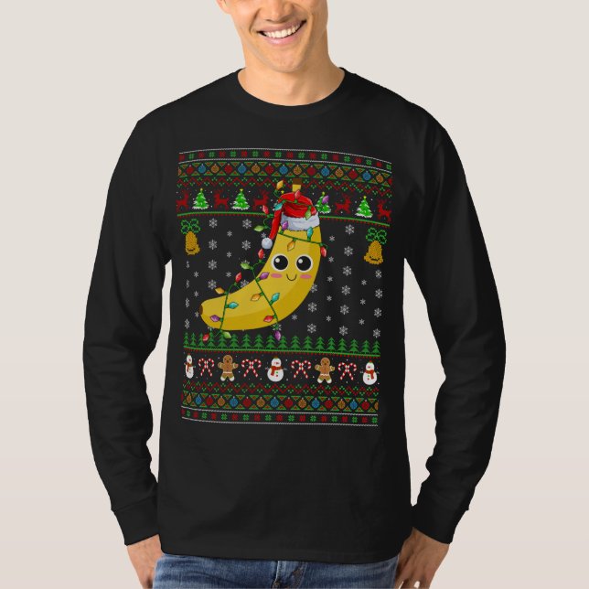 Camiseta Fruta Funny Banana Sobre Papais noeis Xmas Banana  (Frente)