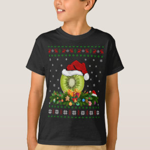 Camiseta Fruta Kiwi Lover Xmas Santa Hat Ugly Kiwi Christma