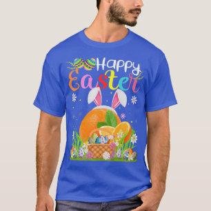 Camiseta Fruta Laranja Coelho Ovo Caçando Funny Orange Happ