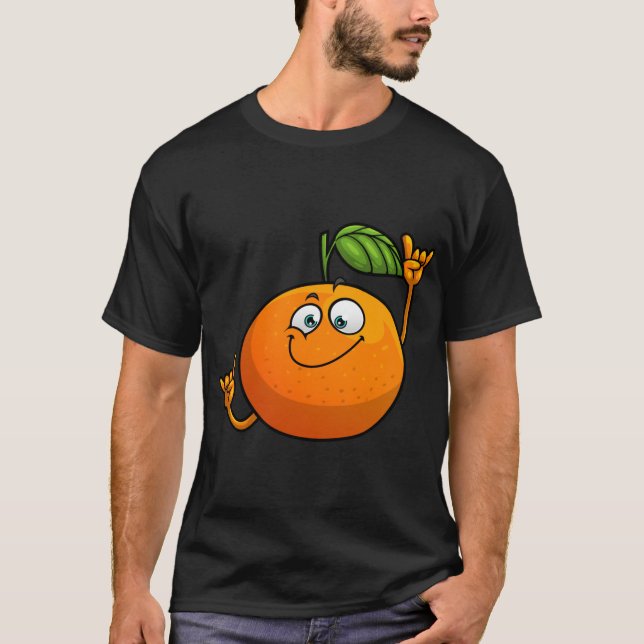 Camiseta Fruta Laranja Engraçado Noveldade Design para Home (Frente)