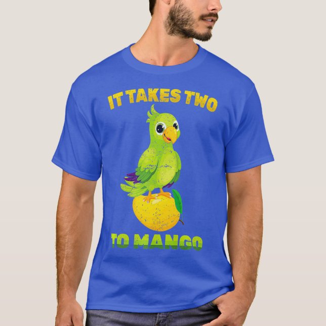 Camiseta Fruta - Leva Dois Para Mango - Pássaro De Papagaio (Frente)