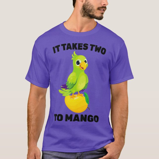 Camiseta Fruta - Leva Dois Para Mango - Pássaro De Papagaio (Frente)
