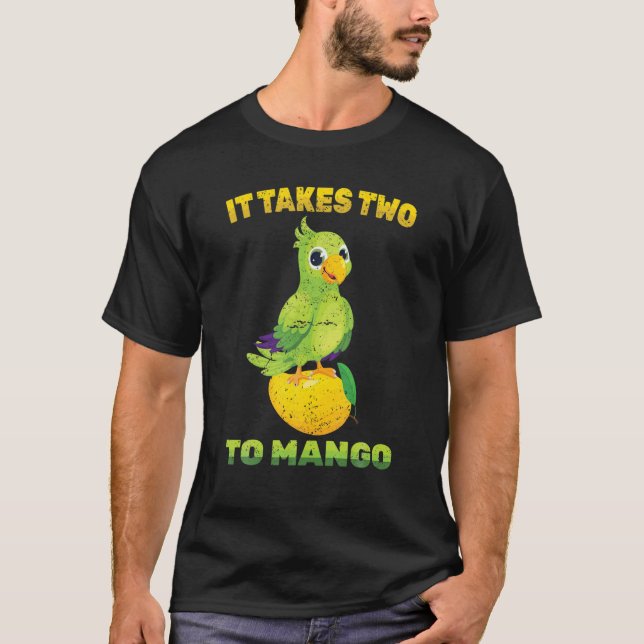 Camiseta Fruta - Leva Dois Para Mango - Pássaro De Papagaio (Frente)