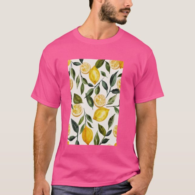 Camiseta Fruta Limon Pattern Art Vintage (Frente)