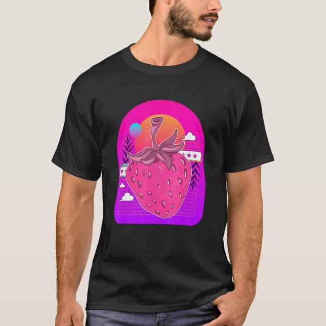 Camiseta Fruta Morango Vermelho Berry 80s Vaporwave Strawbe (Frente)