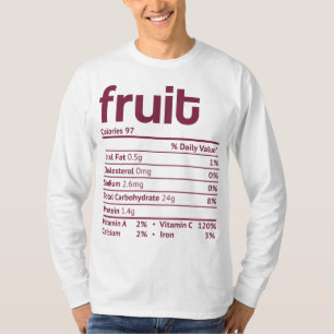 Camiseta Fruta Nutrição Fato Engraçado Ação de Graças