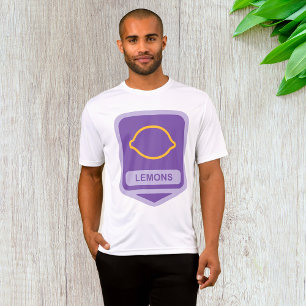 Camiseta Fruta Roxa e Amarela Contorno de Limão