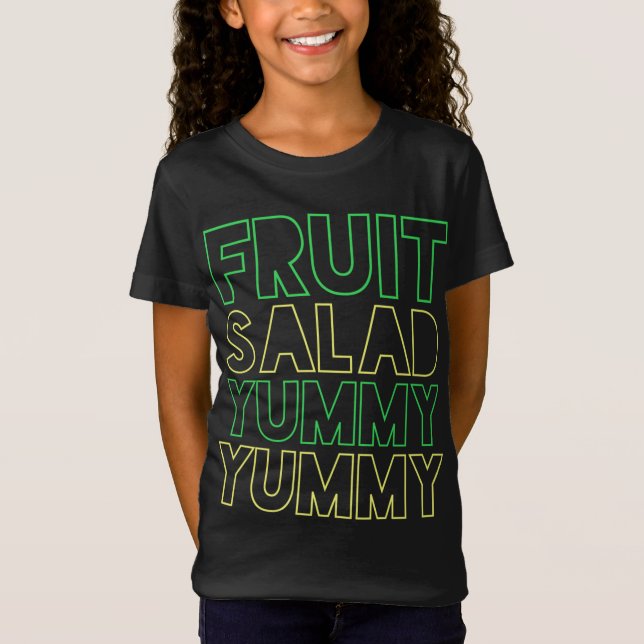 Camiseta FRUTA SALAD YUMMY YUMMY Neon Verde Amarelo (Frente)