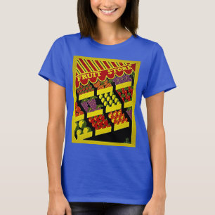 Camiseta Fruta Store - Poster WPA de Vintage Amarelo brilha