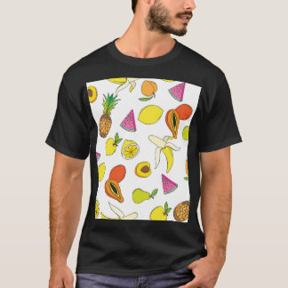 Camiseta Fruta Suculenta, Padrão Sem Olhos Vintage.