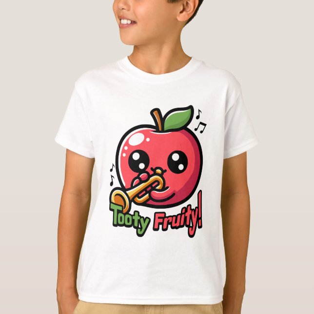 Camiseta Fruta Tooty! Trompete de Maçã (Frente)