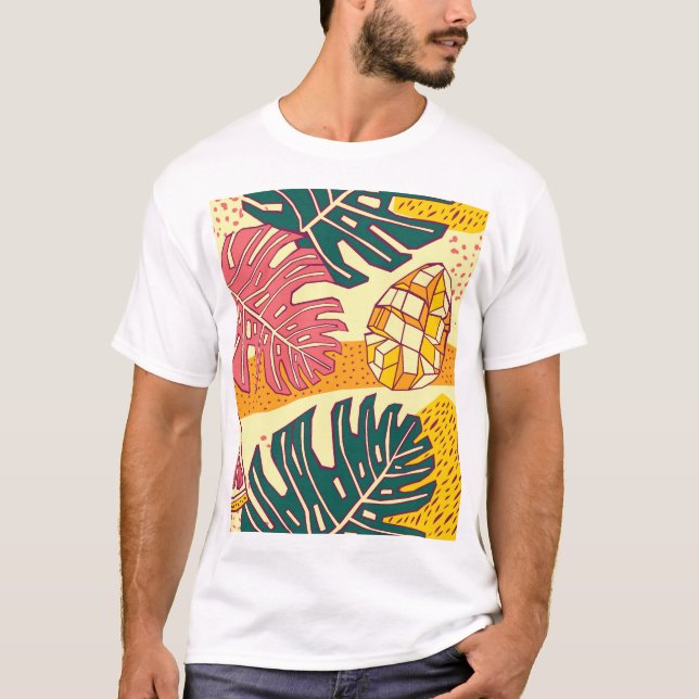 Camiseta Fruta tropical: Design de padrão vibrante (Frente)