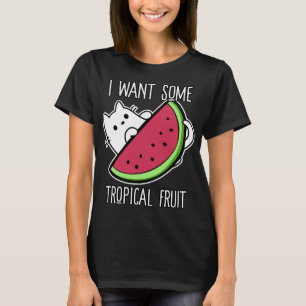 Camiseta Fruta Tropical Melancia Gato