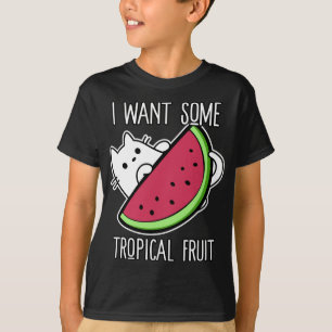 Camiseta Fruta Tropical Melancia Gato
