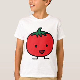 Camiseta Fruta vegetal vermelha do tomate feliz