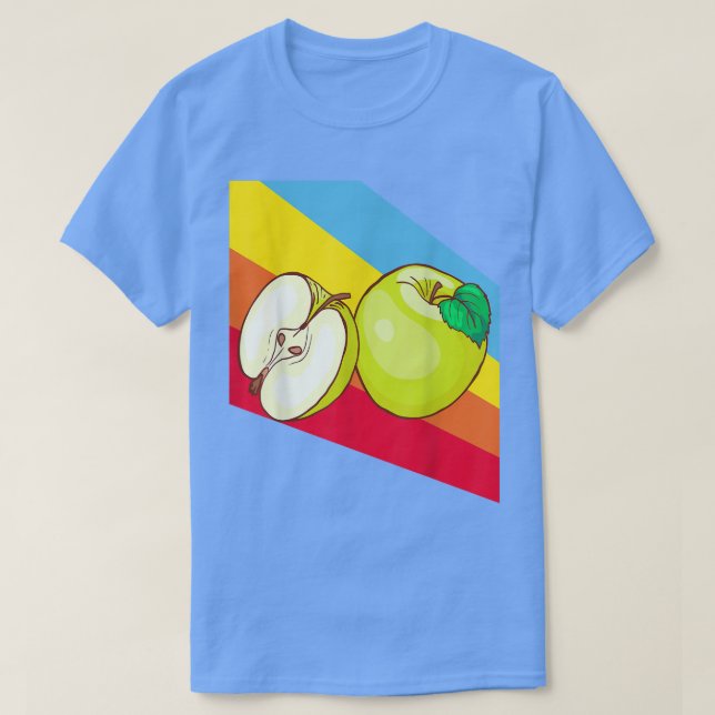 Camiseta Fruta verde-maçã Comida vegetariana (Frente do Design)
