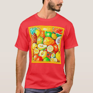 Camiseta "Frutas Brilhantes" Pintura Bonita. Comprar Agora