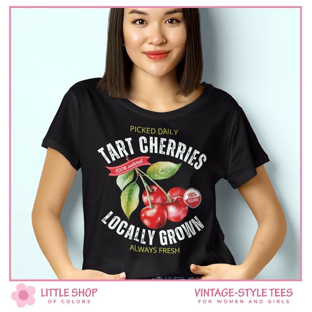 Camiseta Frutas Cerejas Estilo Vintage (Criador carregado)