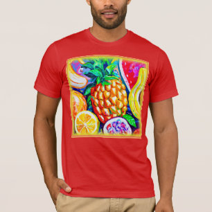 Camiseta Frutas De Banana Laranja De Ananás. Comprar Agora