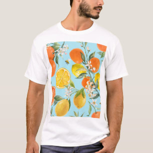 Camiseta Frutas de Citros de Aquarelas: Desenhados à Mão