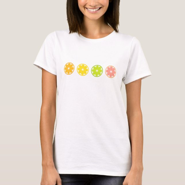 Camiseta Frutas de fatias de citrinos (Frente)