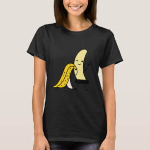 Camiseta Frutas de Impressão de Banana Amarela censuradas