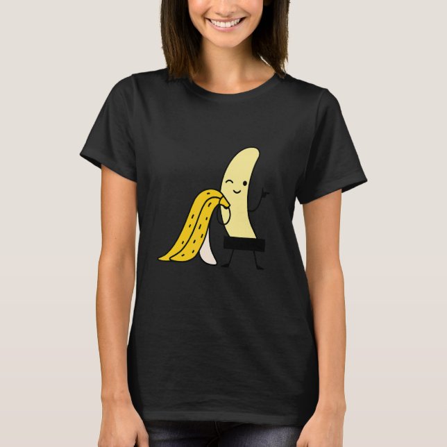 Camiseta Frutas de Impressão de Banana Amarela censuradas (Frente)