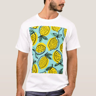 Camiseta Frutas de limão: padrão de colheita de verão.