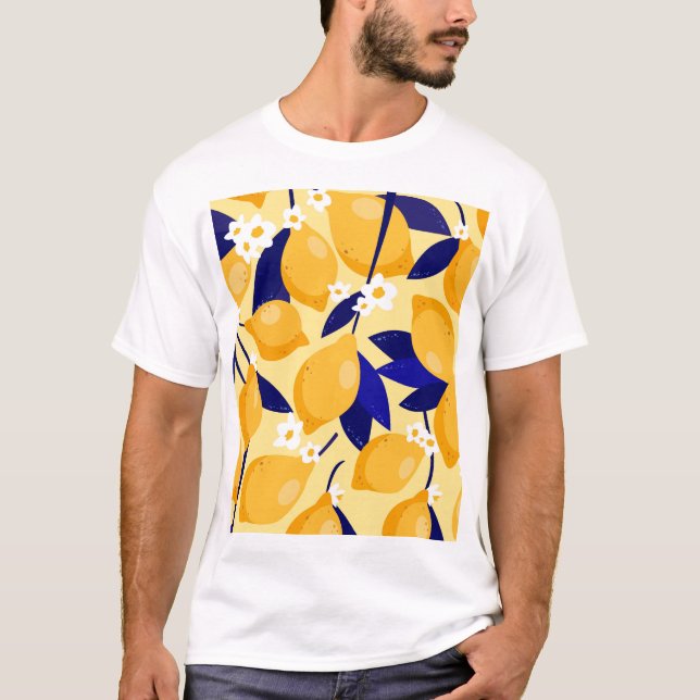Camiseta Frutas de limão: padrão de comida. (Frente)