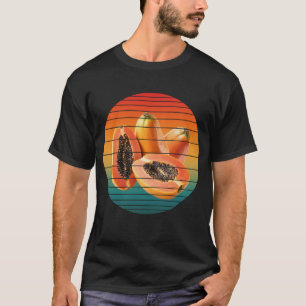Camiseta Frutas de mamão vintage comida saudável vegana