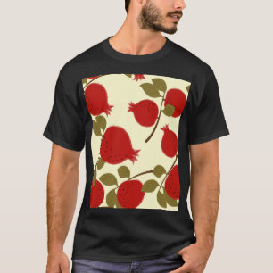 Camiseta Frutas de romã: Fundo Amarelo de desenho animado