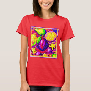 Camiseta Frutas e estrelas vibrantes. Comprar Agora