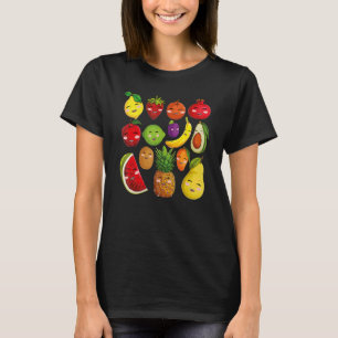 Camiseta Frutas e vegetais com colagem de frutas