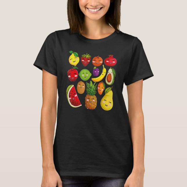 Camiseta Frutas e vegetais com colagem de frutas (Frente)