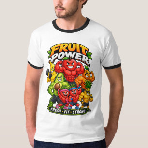 Camiseta Frutas Poderosas – Desenho Animado de Treino de Fr