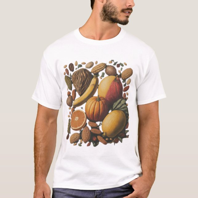 Camiseta Frutas secas - Estilo de Design de Moda de Cuidado (Frente)