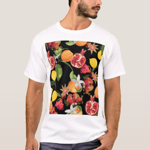 Camiseta Frutas Tropicais: Fundo Exótico e Invisível