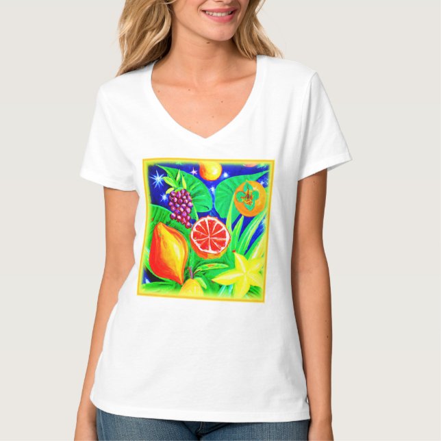 Camiseta Frutas tropicais no céu. Comprar Agora (Frente)