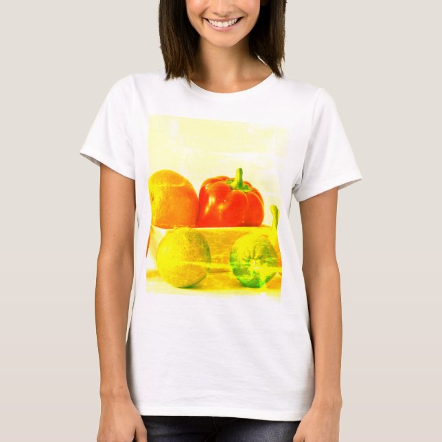 Camiseta "Frutas Vegetais" Foto Fácil. Compre agora (Frente)