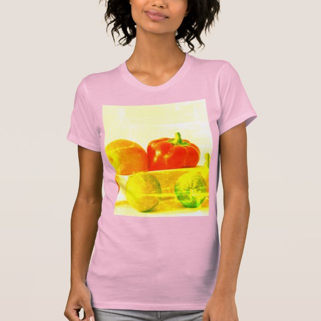 Camiseta "Frutas Vegetais" Foto Fácil. Compre agora (Frente)