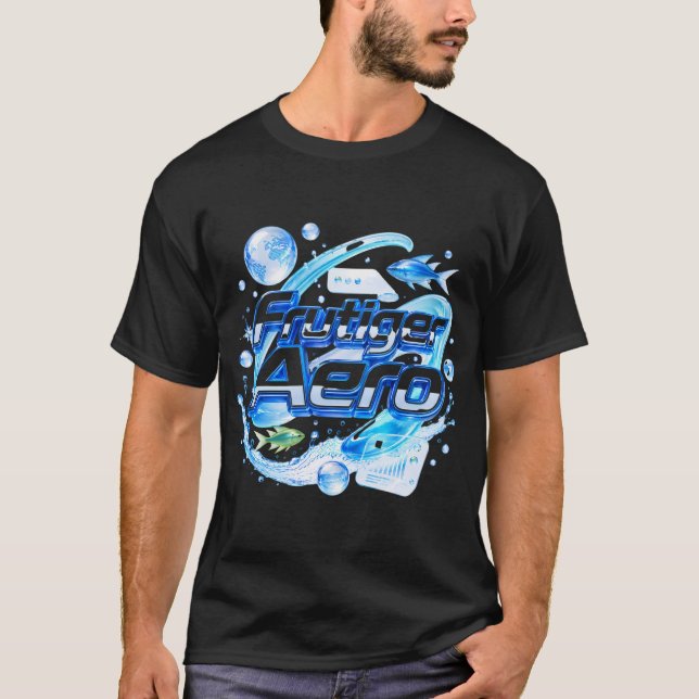 Camiseta Frutiger Aero Blue Tech Design Y2K (Frente)