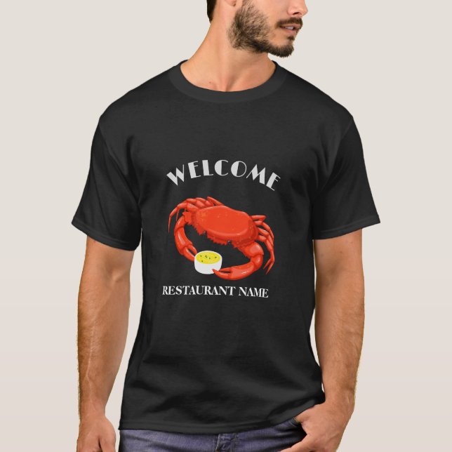 Camiseta Frutos do mar modernos bem-vindos ao vermelho Nome (Frente)